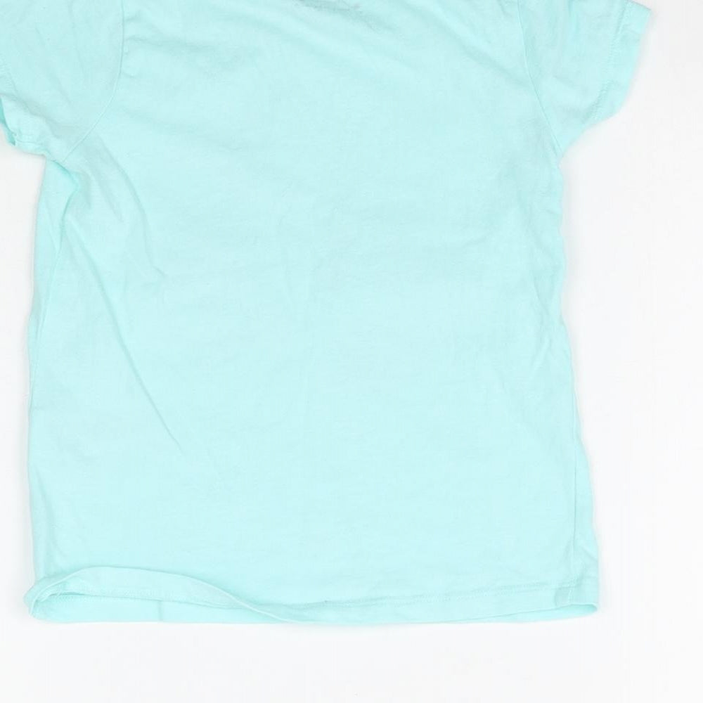 Primark Girls Blue   Basic T-Shirt Size 5-6 Years  - Unicorn