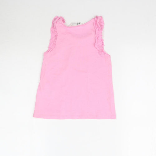 H&M Girls Pink   Basic Tank Size 5-6 Years  - Ice Cream