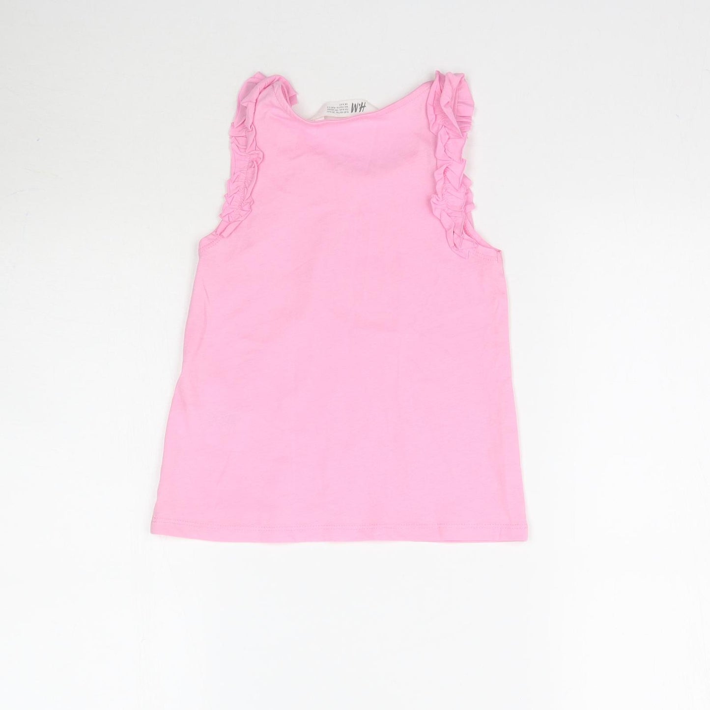 H&M Girls Pink   Basic Tank Size 5-6 Years  - Ice Cream