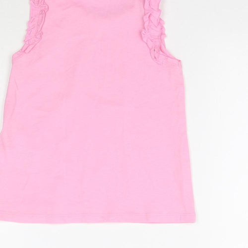 H&M Girls Pink   Basic Tank Size 5-6 Years  - Ice Cream
