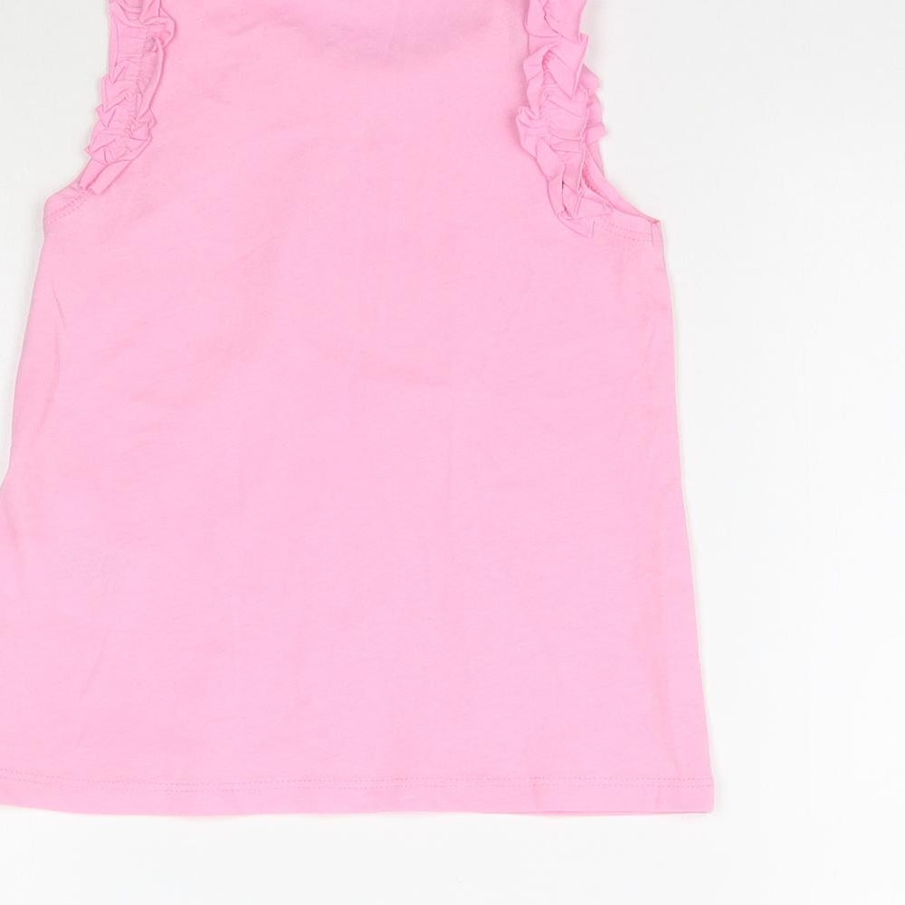 H&M Girls Pink   Basic Tank Size 5-6 Years  - Ice Cream