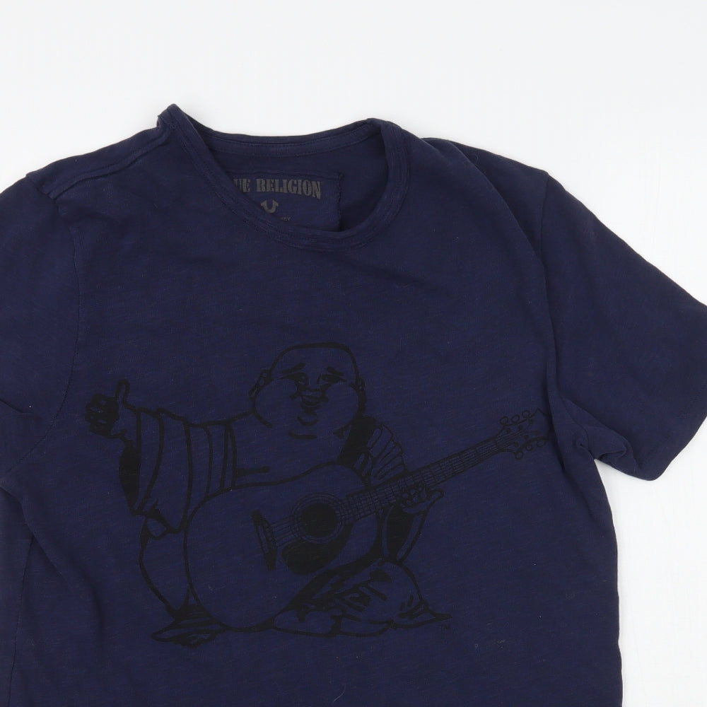 True Religion Mens Blue    T-Shirt Size M  - Guitar