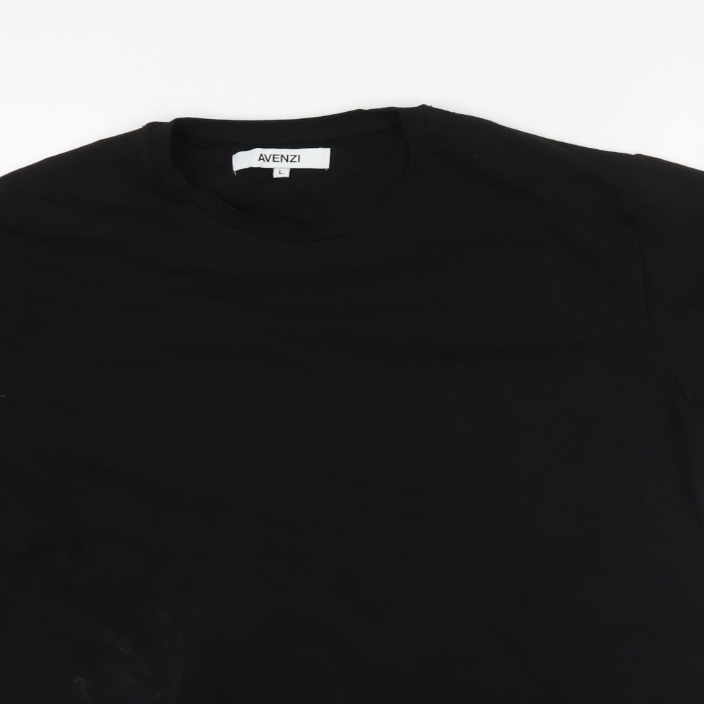 Avenzi Mens Black    T-Shirt Size L