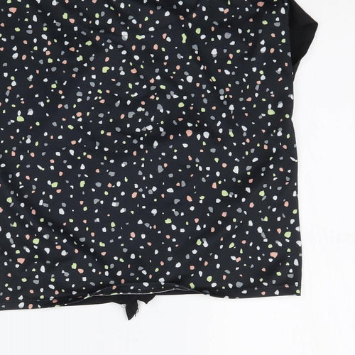 George Girls Black   Basic T-Shirt Size 8-9 Years  - Tie detail