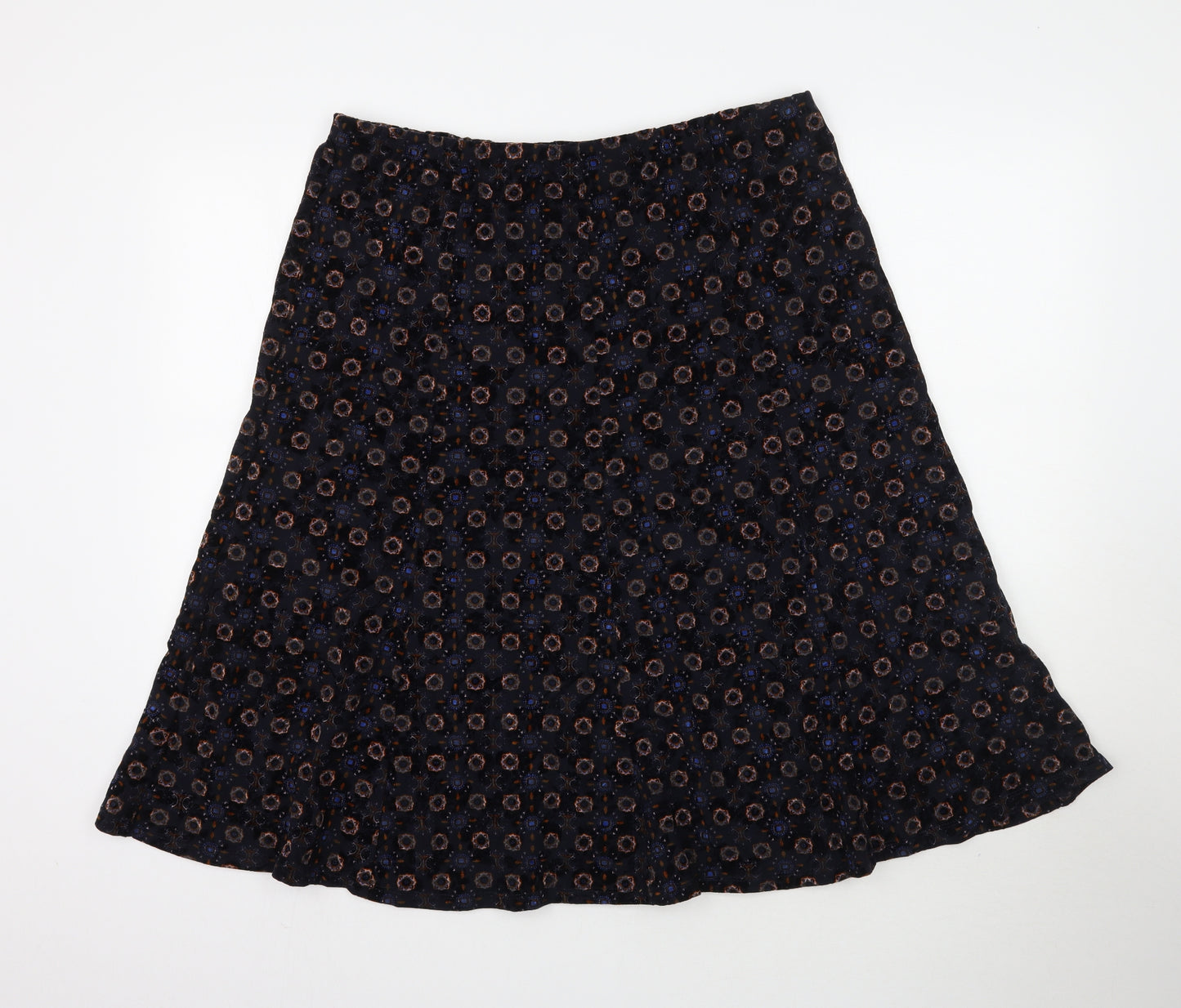 Marks and Spencer Womens Blue Geometric  A-Line Skirt Size 16