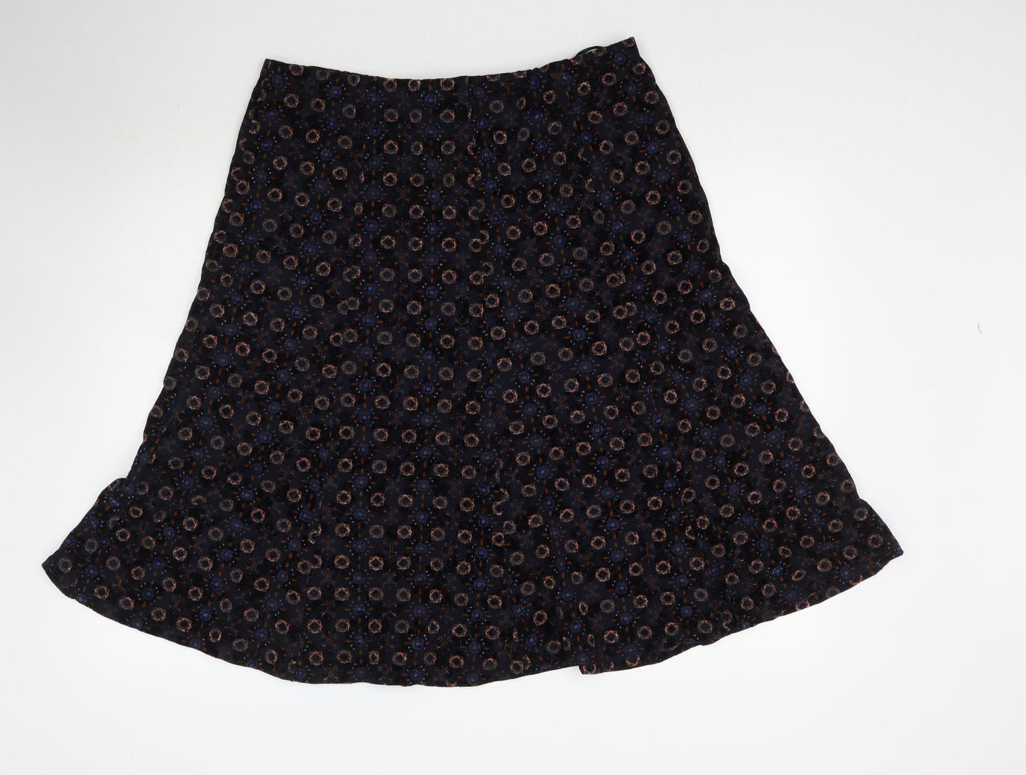 Marks and Spencer Womens Blue Geometric  A-Line Skirt Size 16