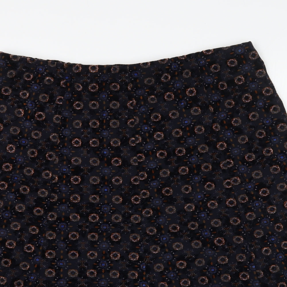 Marks and Spencer Womens Blue Geometric  A-Line Skirt Size 16