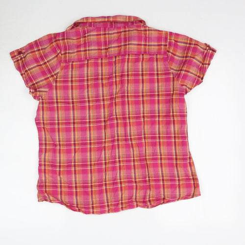 Debenhams Womens Pink Plaid  Basic Button-Up Size 16