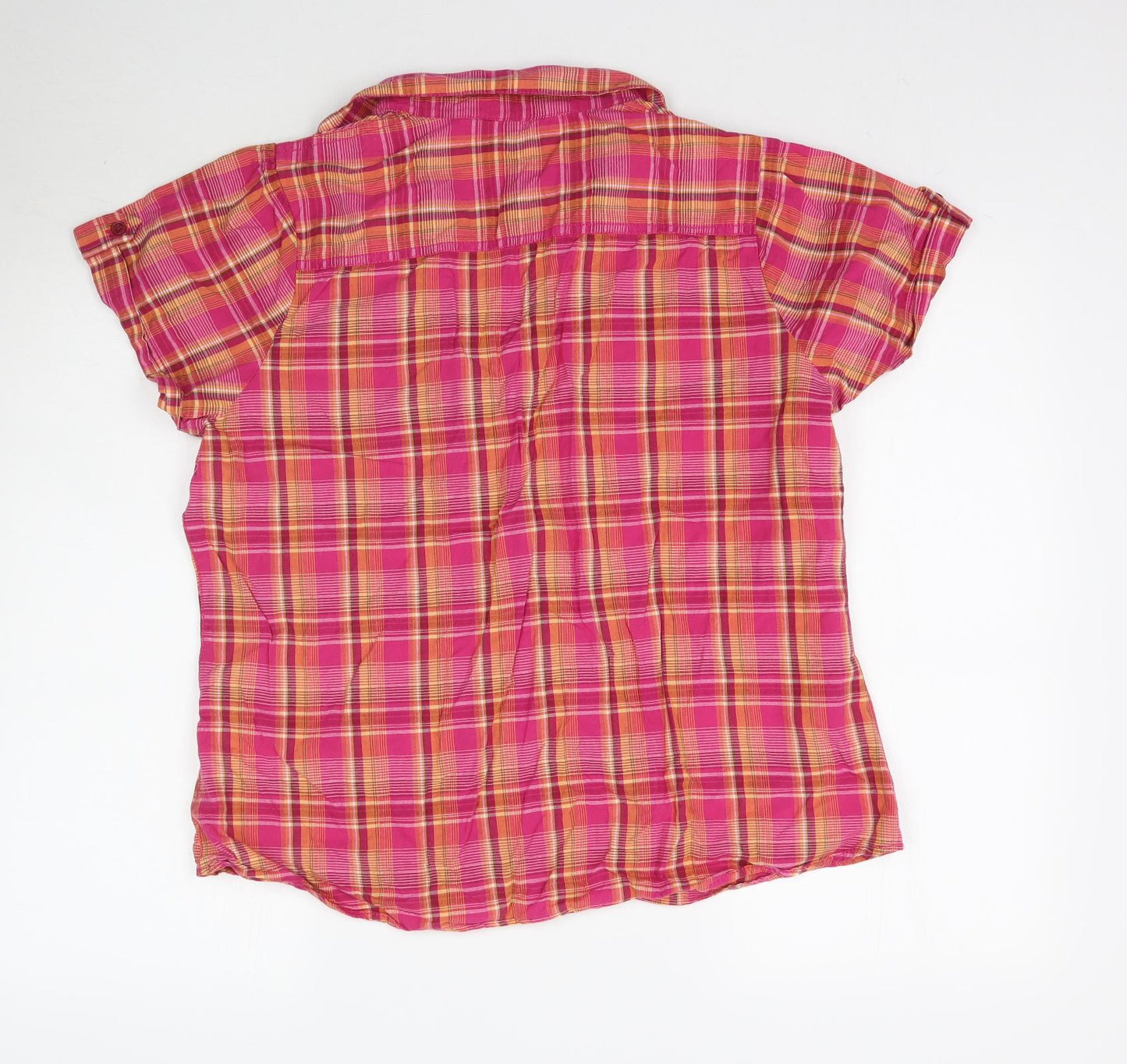 Debenhams Womens Pink Plaid  Basic Button-Up Size 16