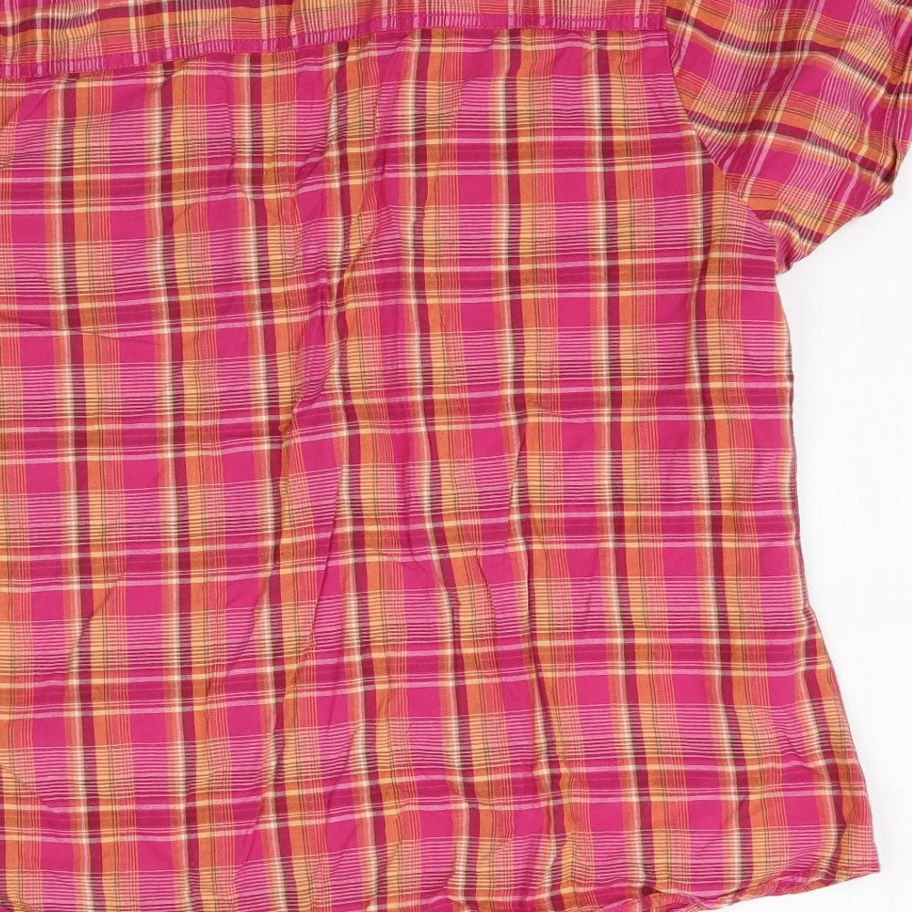 Debenhams Womens Pink Plaid  Basic Button-Up Size 16