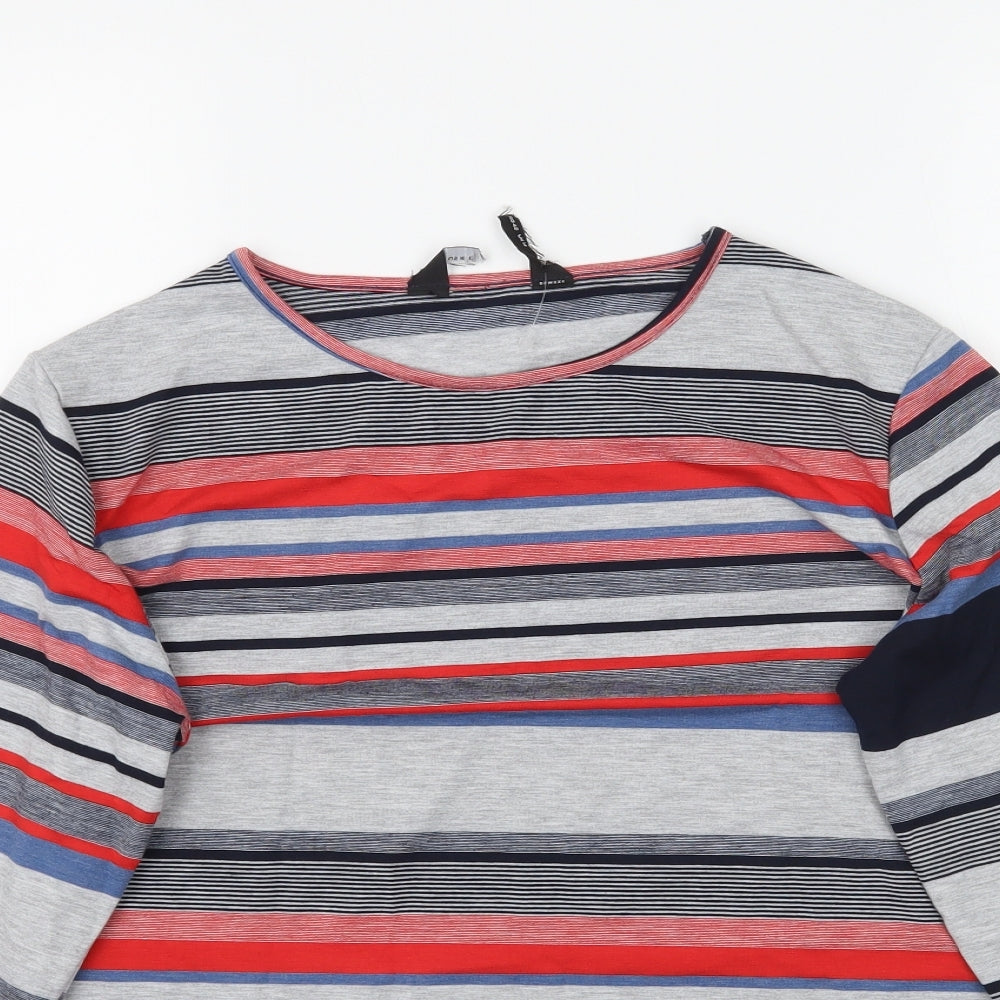 Dorothy Perkins Womens Multicoloured Striped  Basic T-Shirt Size 14