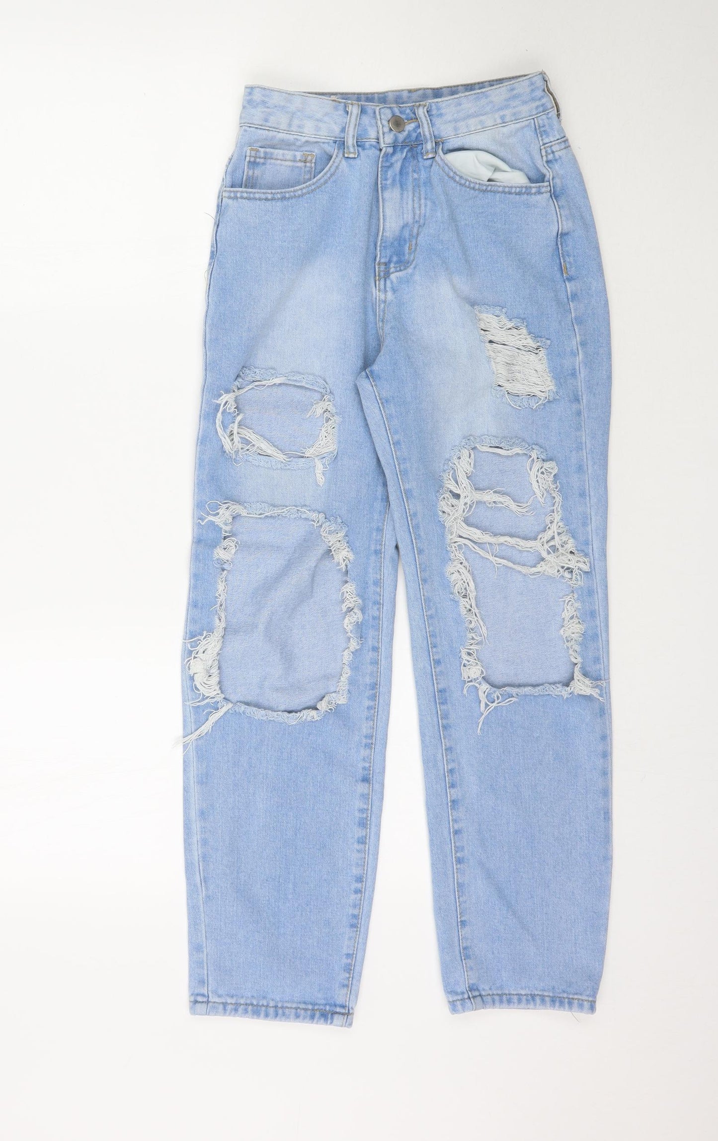 SheIn Womens Blue  Denim Straight Jeans Size XS L28 in