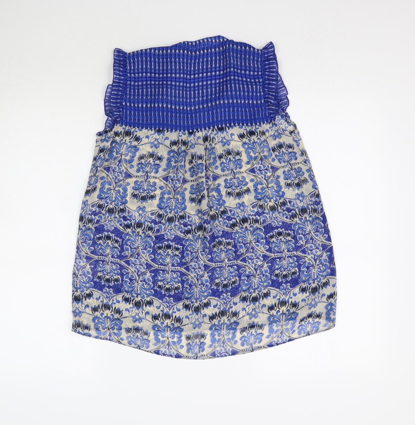 Dorothy Perkins Womens Blue Floral  Basic Blouse Size 8