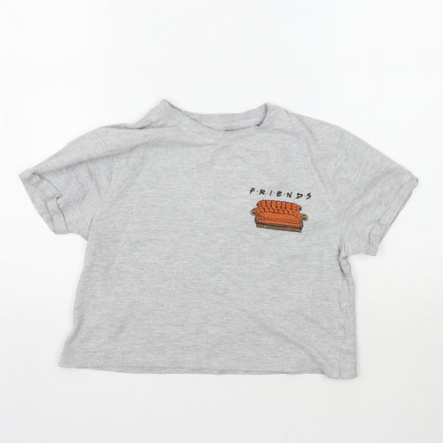Primark Womens Grey   Cropped T-Shirt Size 2XS  - Friends
