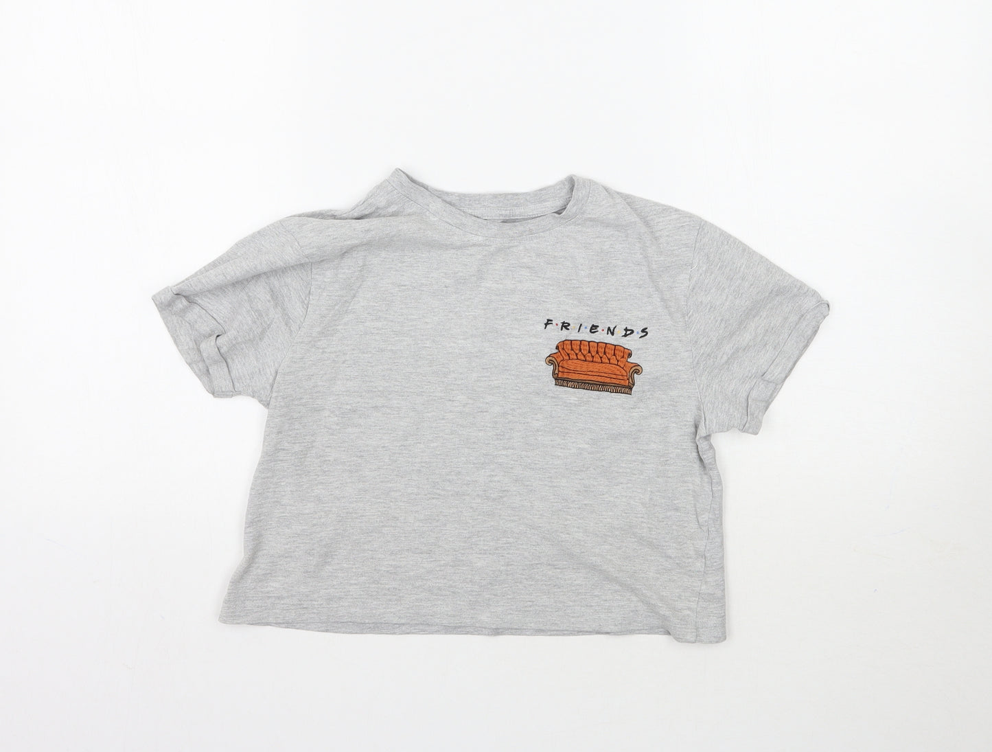 Primark Womens Grey   Cropped T-Shirt Size 2XS  - Friends
