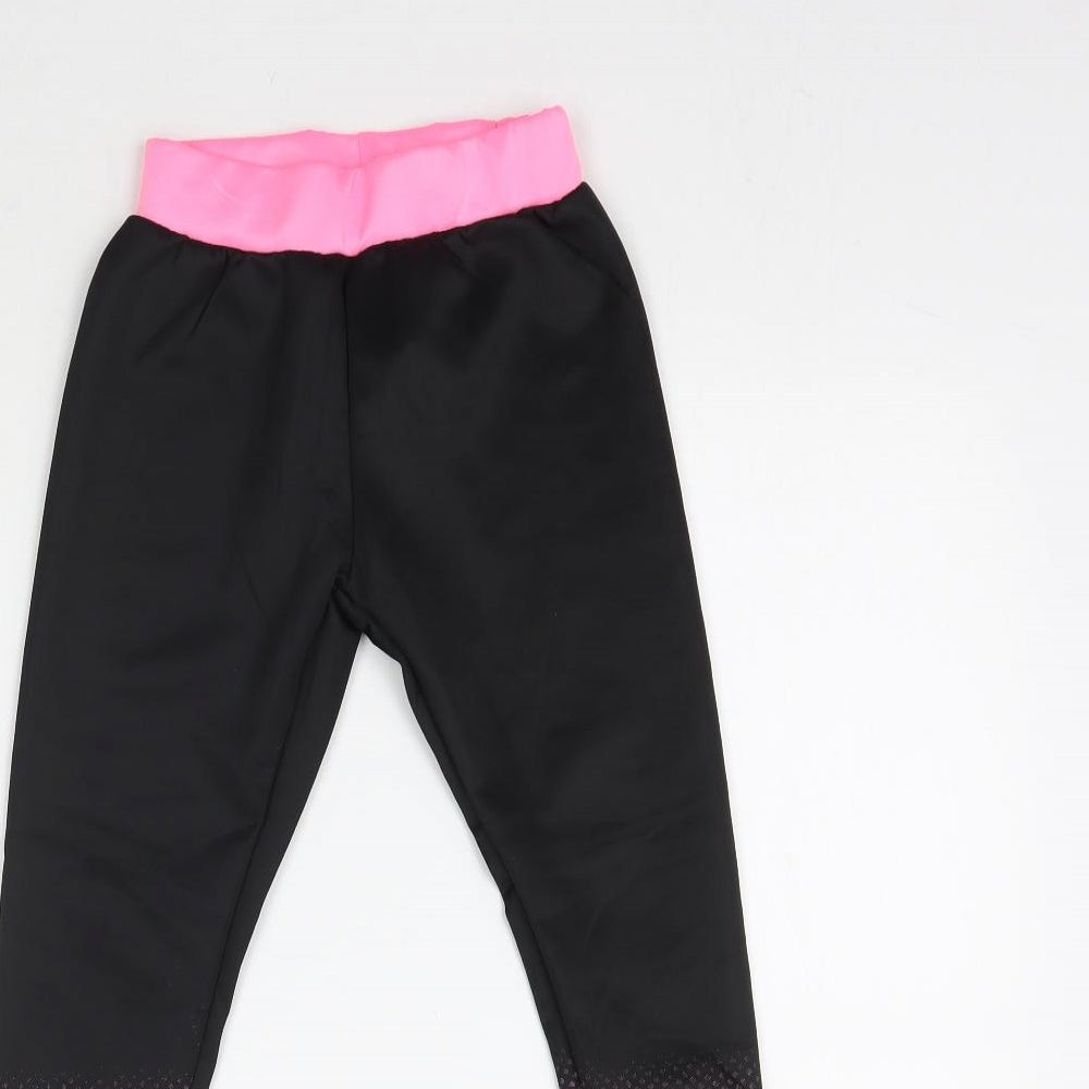 Fashion Womens Black   Cropped Leggings Size 6 L21 in - Sports