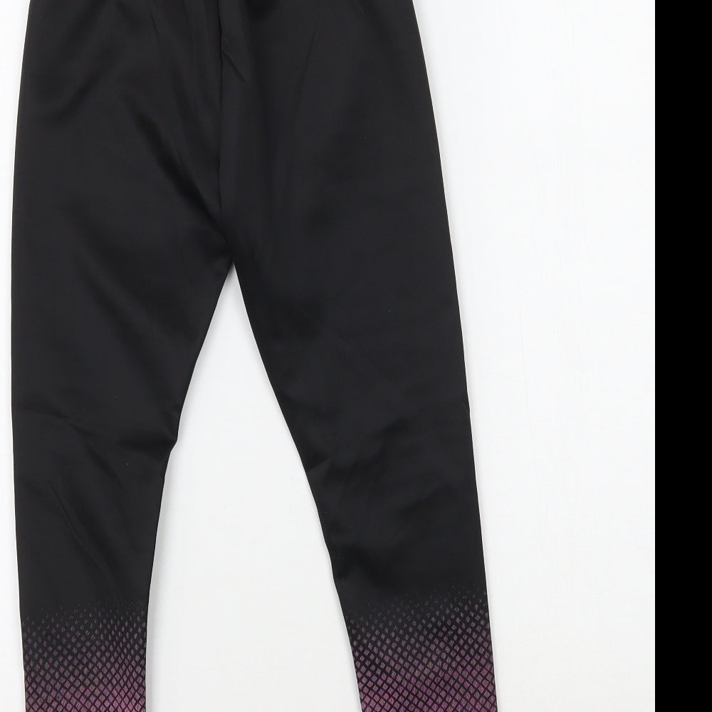 Fashion Womens Black   Cropped Leggings Size 6 L21 in - Sports