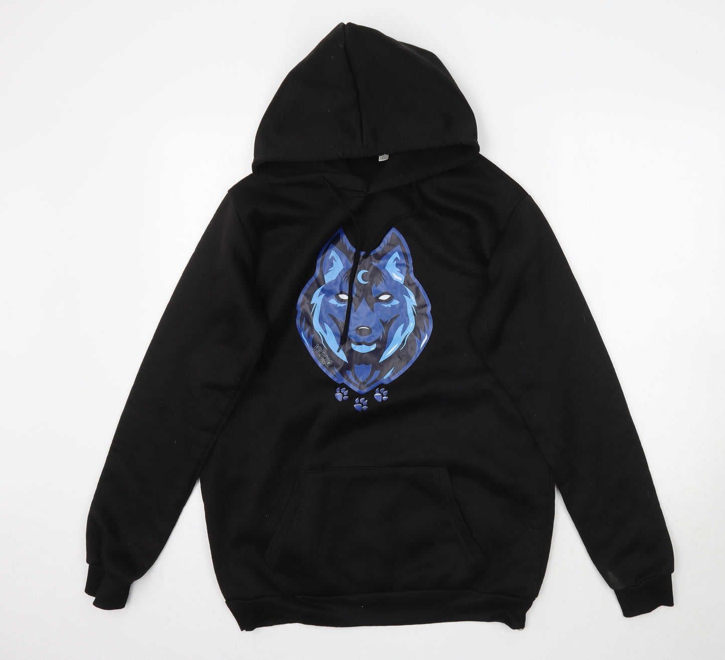 Preworn Mens Black   Pullover Hoodie Size 2XL  - Wolf