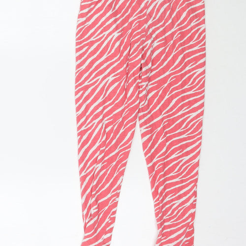 Preworn Girls Pink Animal Print   Pyjama Pants Size 10-11 Years