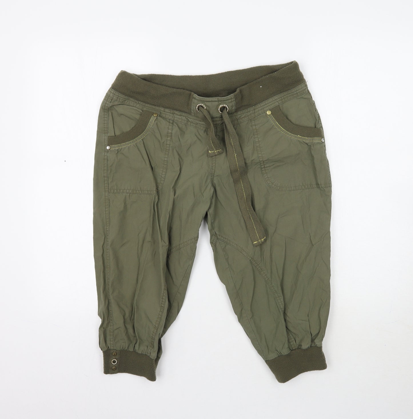 Denim Co. Womens Green   Cargo Shorts Size 12