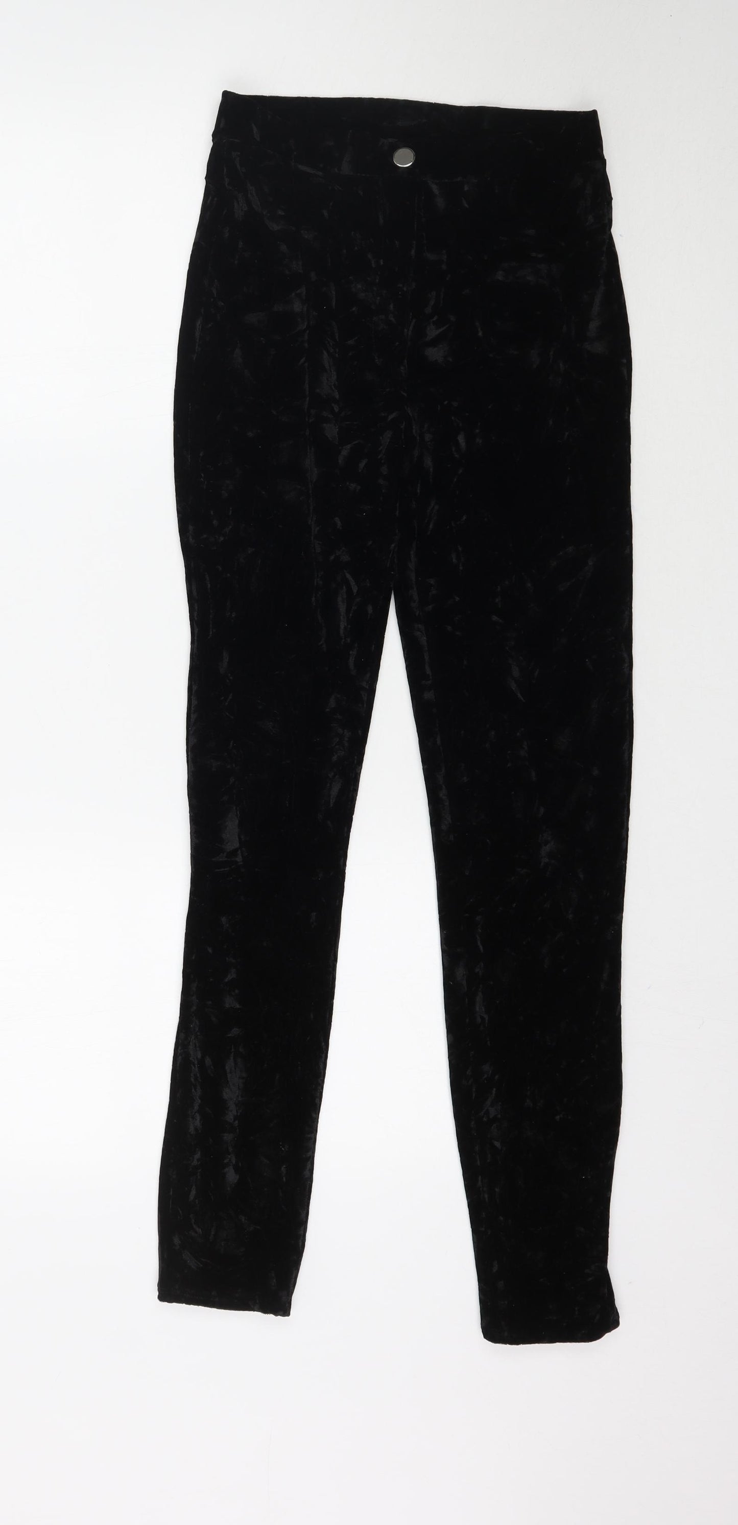 Atmosphere Womens Black  Velour Trousers  Size 6 L29 in