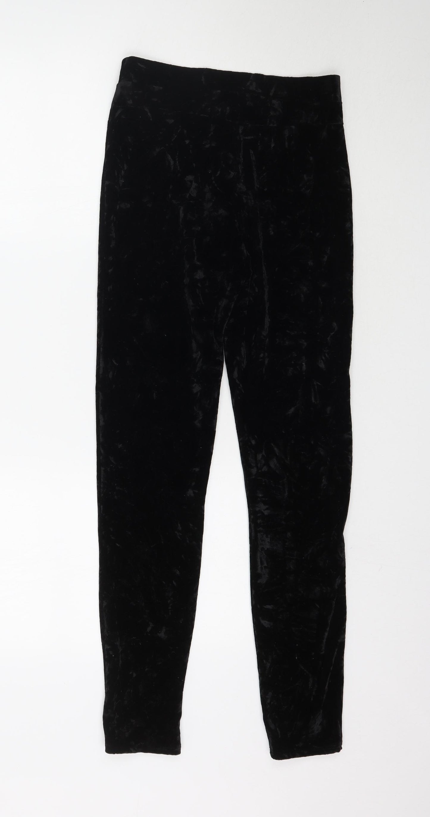Atmosphere Womens Black  Velour Trousers  Size 6 L29 in