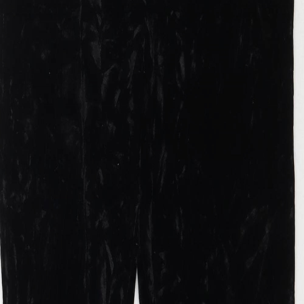 Atmosphere Womens Black  Velour Trousers  Size 6 L29 in