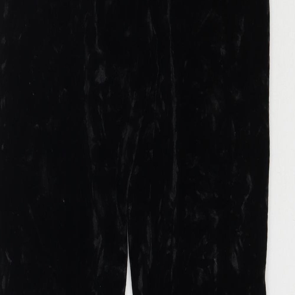 Atmosphere Womens Black  Velour Trousers  Size 6 L29 in