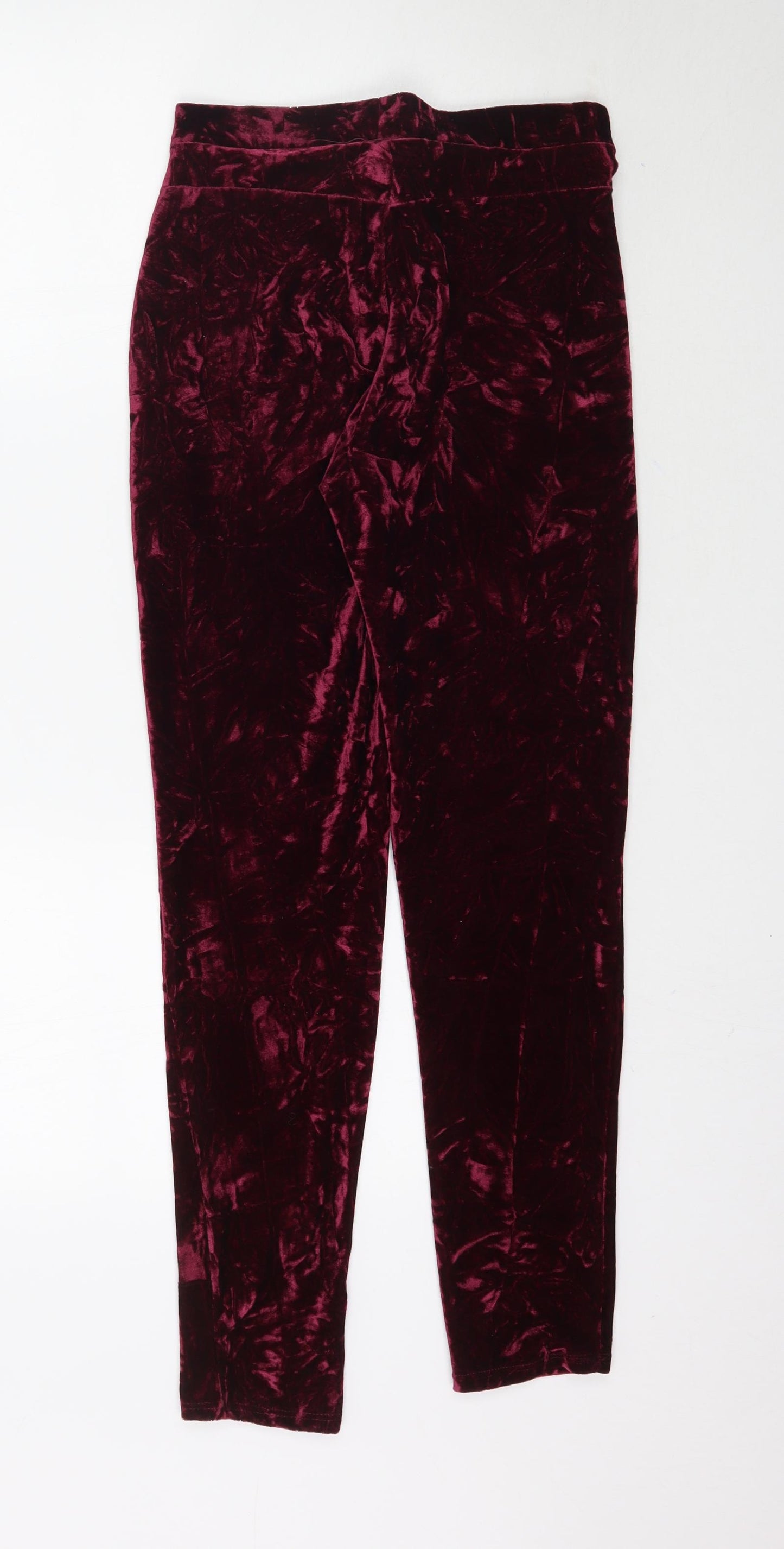 Atmosphere Womens Red  Velour Trousers  Size 8 L28 in