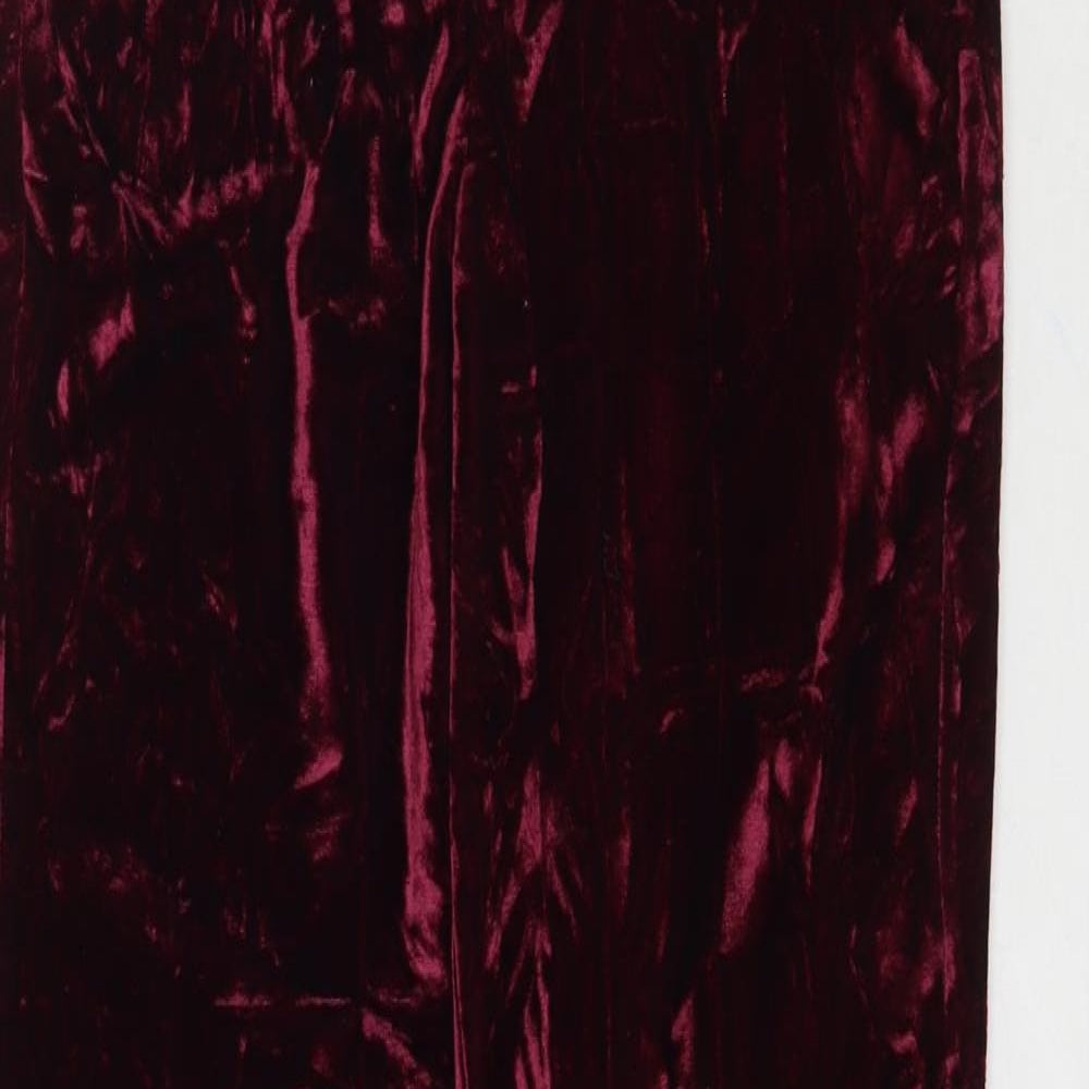 Atmosphere Womens Red  Velour Trousers  Size 8 L28 in