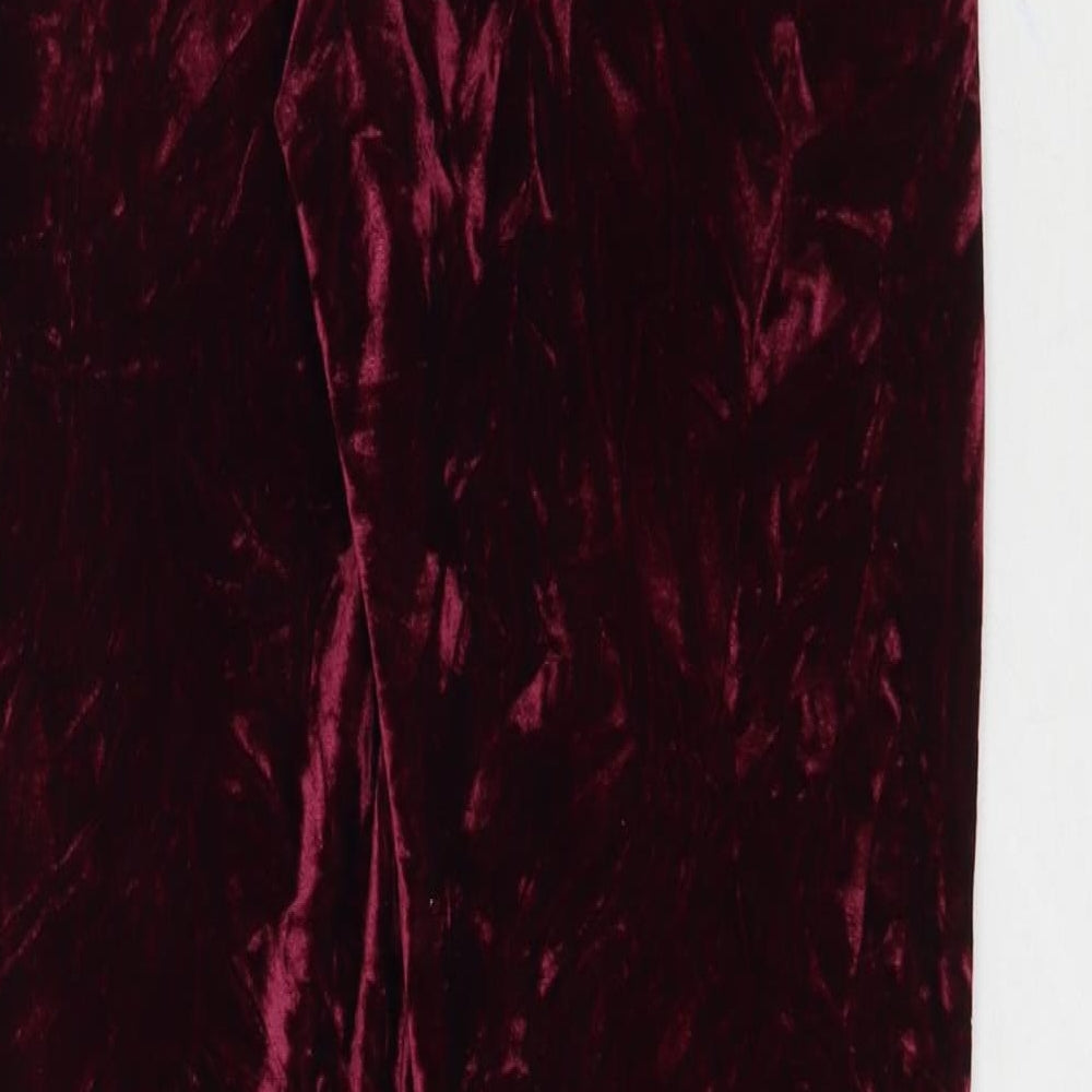 Atmosphere Womens Red  Velour Trousers  Size 8 L28 in