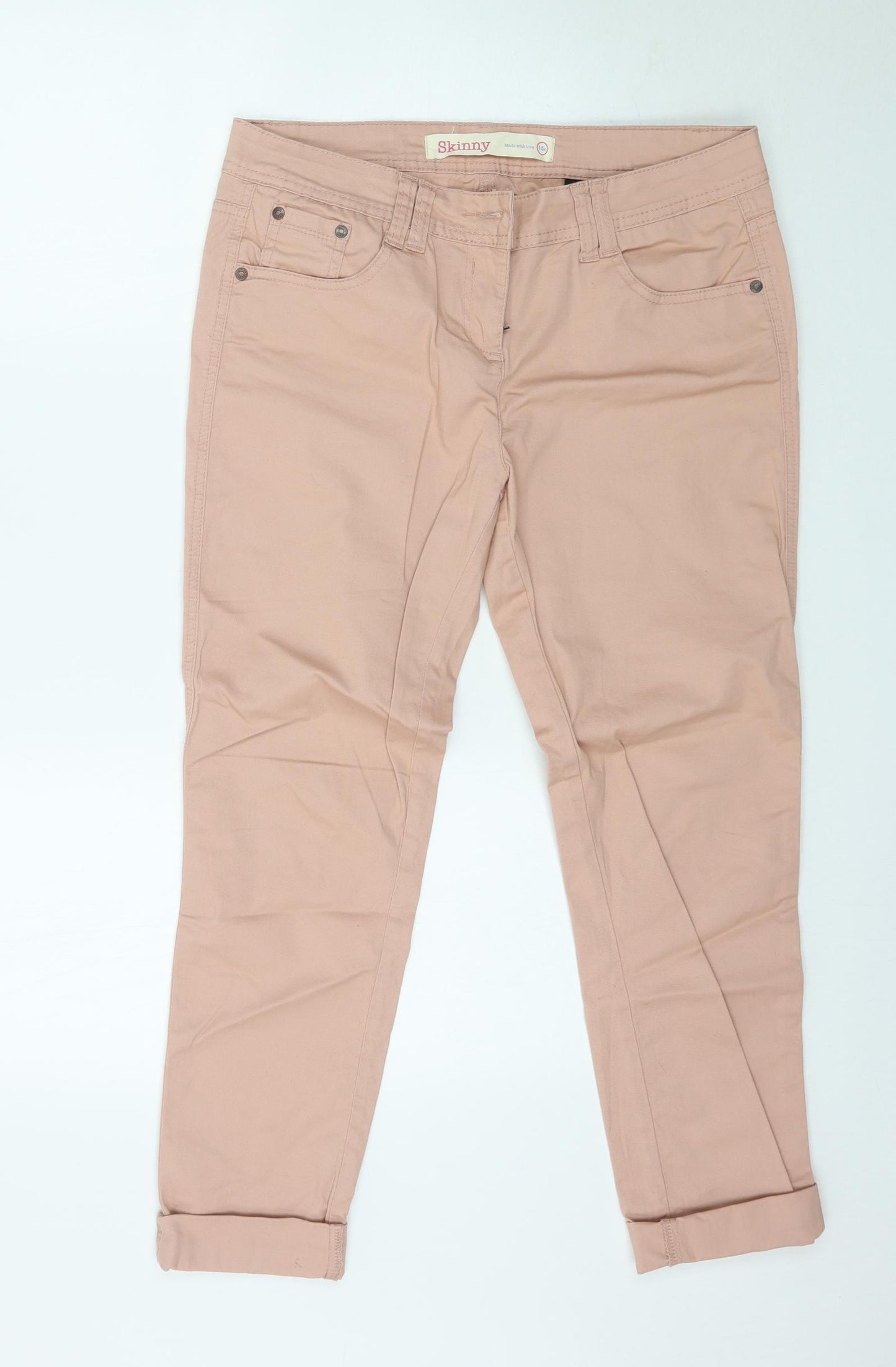NEXT Womens Pink  Denim Skinny Jeans Size 14 L30 in