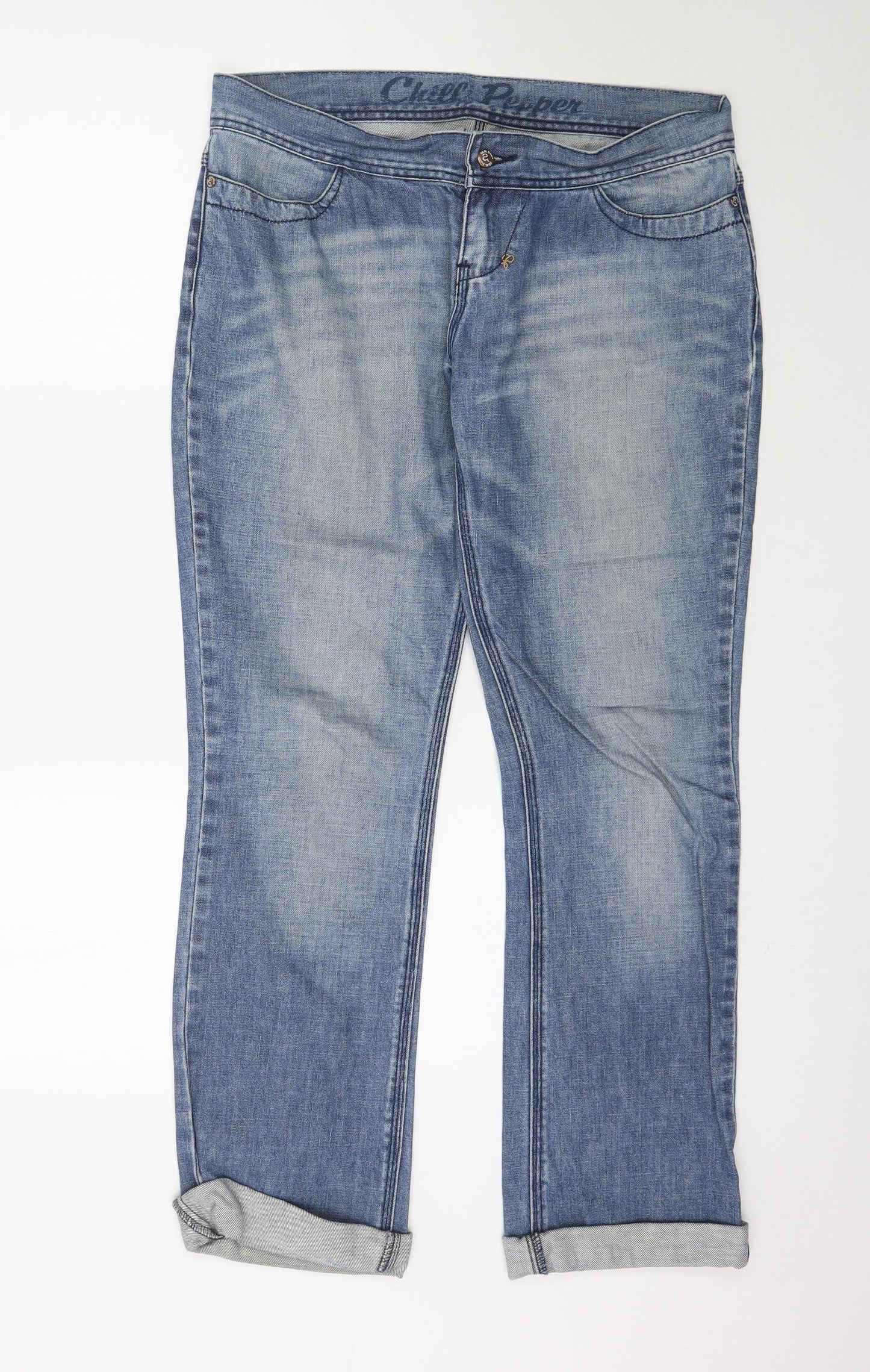 Chilli Pepper Womens Blue  Denim Straight Jeans Size 14 L33 in