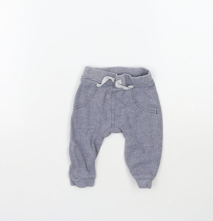 George Baby Blue Striped  Jogger Trousers Size 3-6 Months