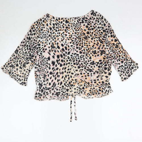 New Look Womens Multicoloured Animal Print  Basic Blouse Size 12