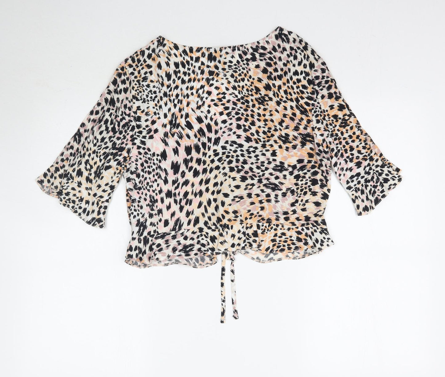 New Look Womens Multicoloured Animal Print  Basic Blouse Size 12