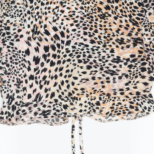 New Look Womens Multicoloured Animal Print  Basic Blouse Size 12