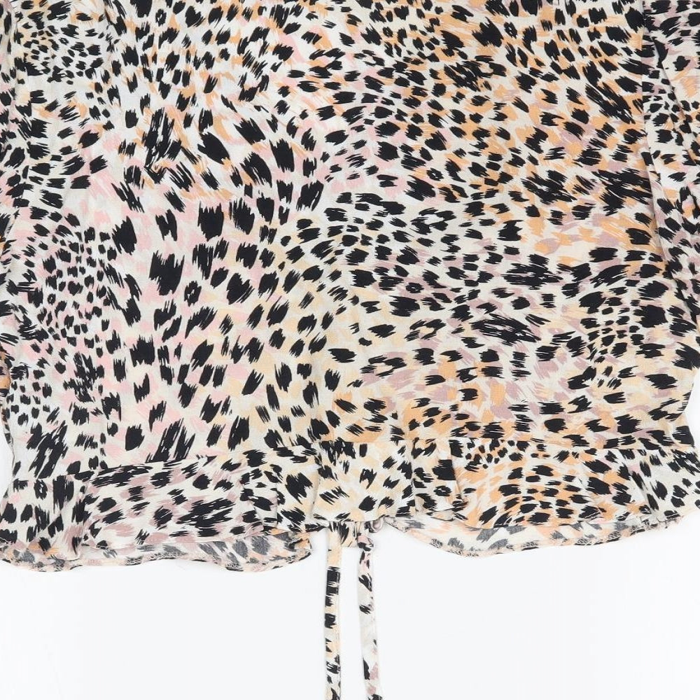 New Look Womens Multicoloured Animal Print  Basic Blouse Size 12