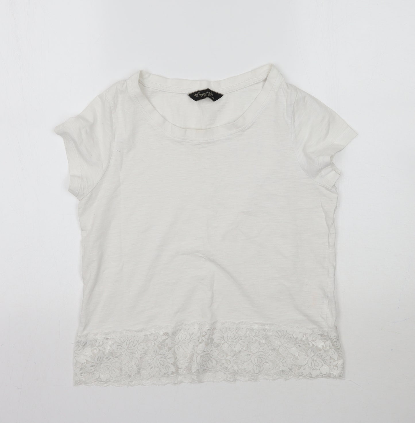 Orginals Womens White   Basic T-Shirt Size 10  - Lace detail
