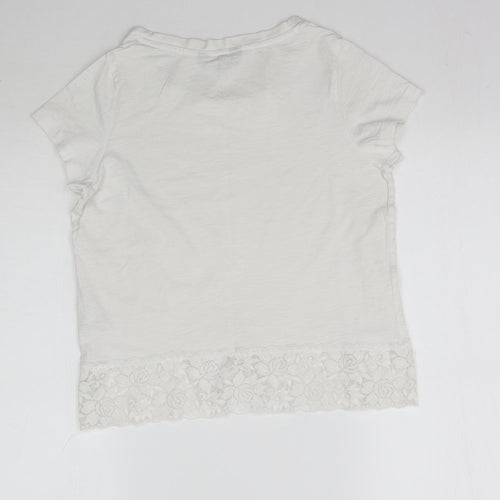 Orginals Womens White   Basic T-Shirt Size 10  - Lace detail