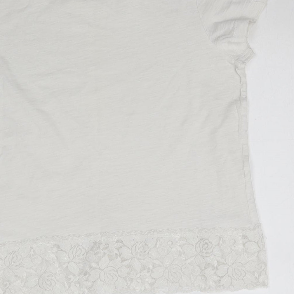 Orginals Womens White   Basic T-Shirt Size 10  - Lace detail