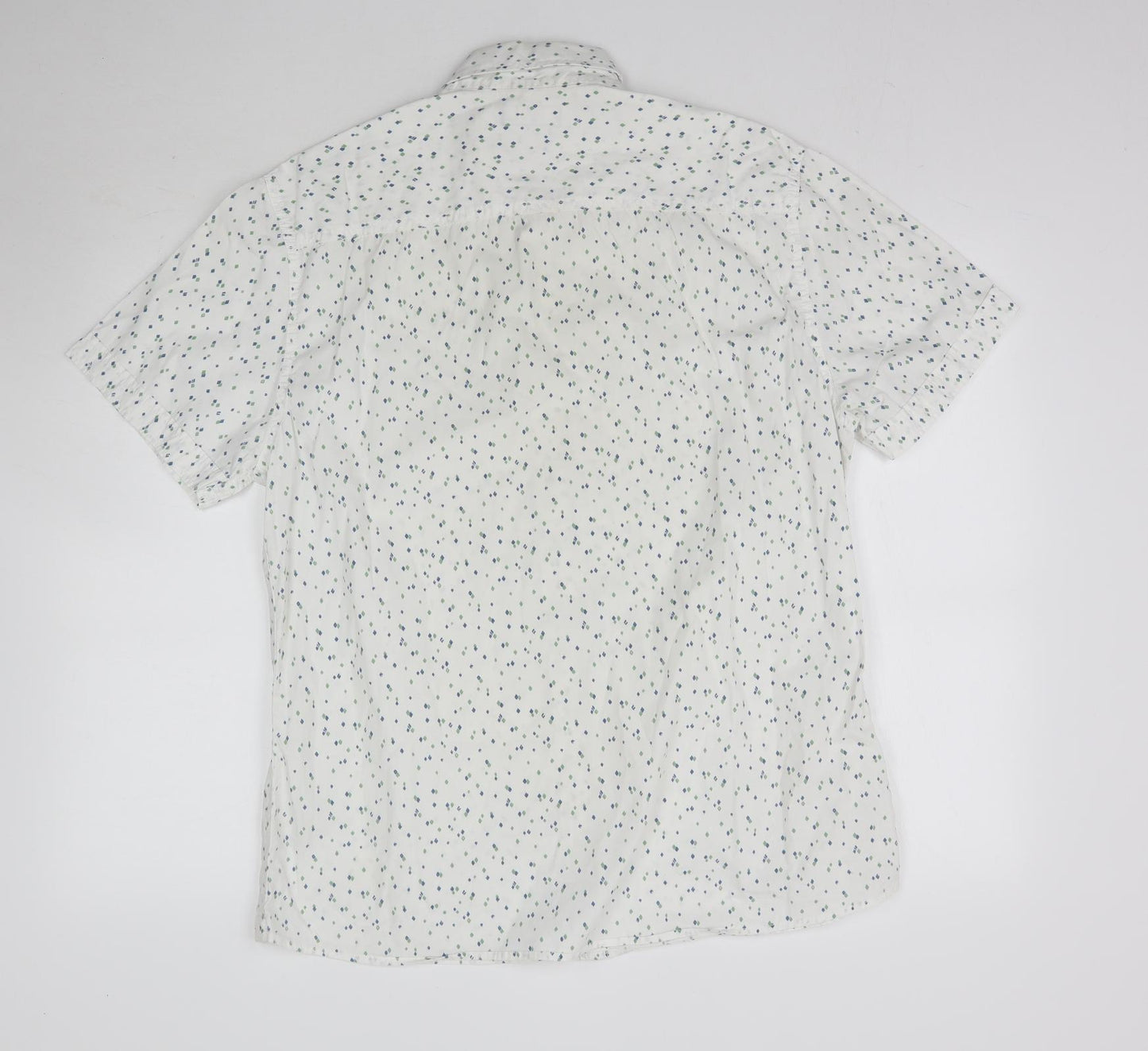 Matalan Mens White Polka Dot   Button-Up Size L