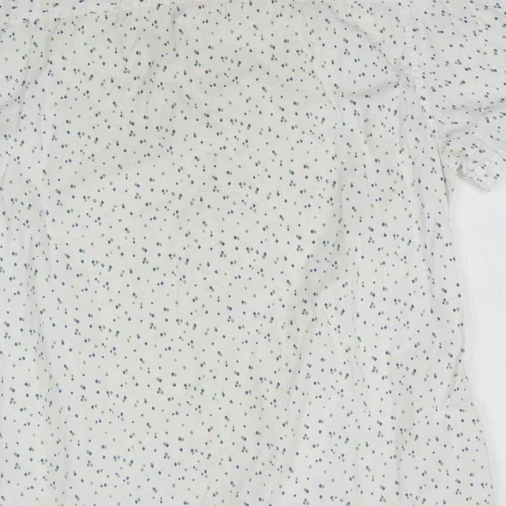 Matalan Mens White Polka Dot   Button-Up Size L