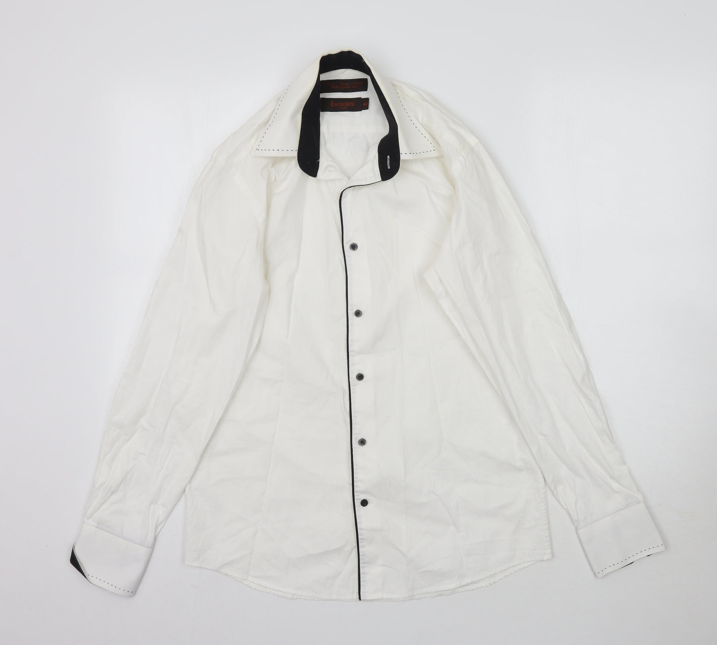 Bossini Mens White    Dress Shirt Size 40