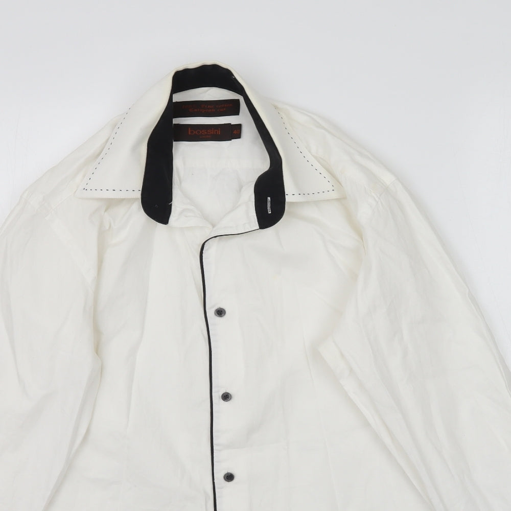 Bossini Mens White    Dress Shirt Size 40