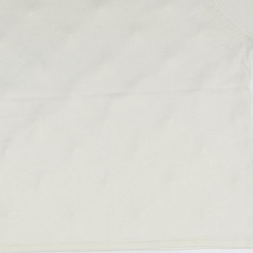 Preworn Womens Ivory  Knit Basic Blouse Size M  - Pearl detail