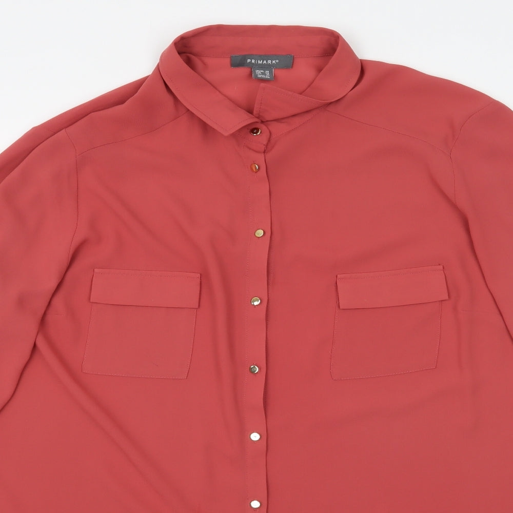 Primark Womens Pink   Basic Button-Up Size 20  - Terracotta Colour