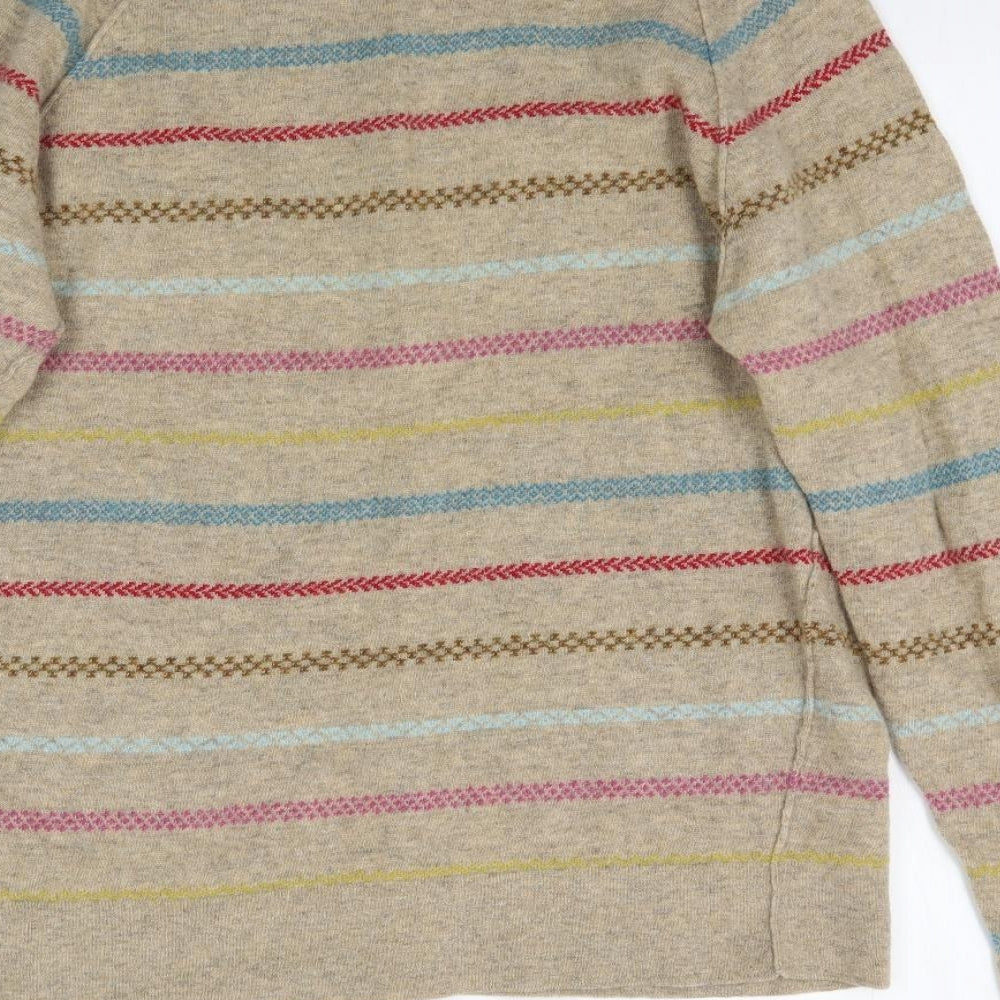 Farhi Womens Beige Striped  Pullover Jumper Size L
