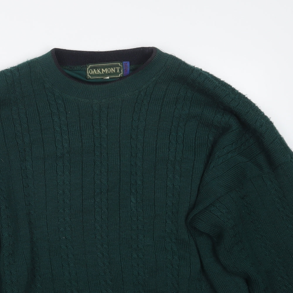 Oakmont Mens Green  Knit Pullover Jumper Size M