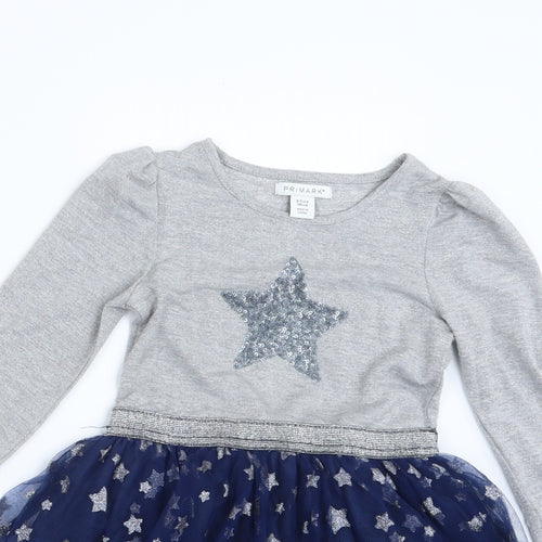 Primark Girls Grey   T-Shirt Dress  Size 4-5 Years